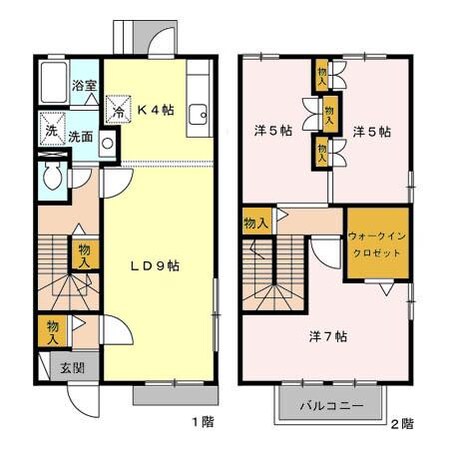 ルシードB（高崎市上中居町）の物件間取画像